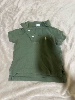 Ralph Lauren Olive Green Polo Shirt for Kids with Yellow Pony